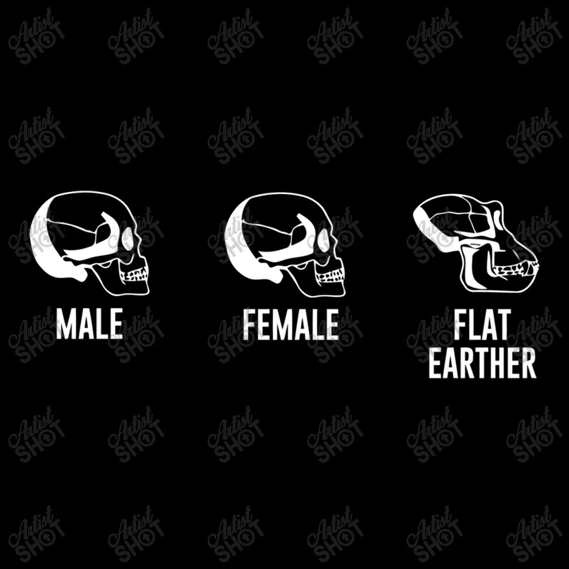 Male Female Flat Earther Skulls Flat Earth Rectangle Patch By ...