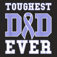 Mens Toughest Dad Ever  Esophageal Cancer Awareness Ribbon Ladies Fitted T-shirt | Artistshot