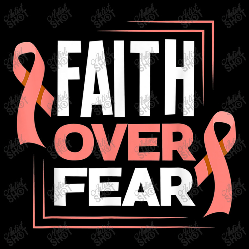 Faith Fear Peach Ribbon Endometrial Cancer Awareness Long Sleeve Shirts by LaytonDesign | Artistshot