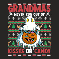 Grandmas Never Run Out Of Kisses Or Candy Halloween Granny T Shirt Ladies Fitted T-shirt | Artistshot