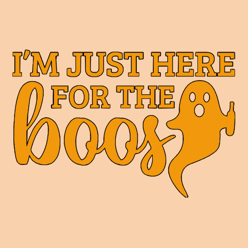 Halloween T  Shirti´m Just Here For The Boos Ghost Orange Color Text Cropped Hoodie by simplisticgive | Artistshot