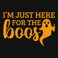 Halloween T  Shirti´m Just Here For The Boos Ghost Orange Color Text Scorecard Crop Tee | Artistshot