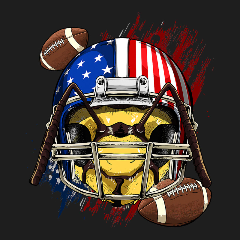 American Football Player Bee Patriotic 4th Of July Bee Lover Classic T-shirt by peafowl | Artistshot