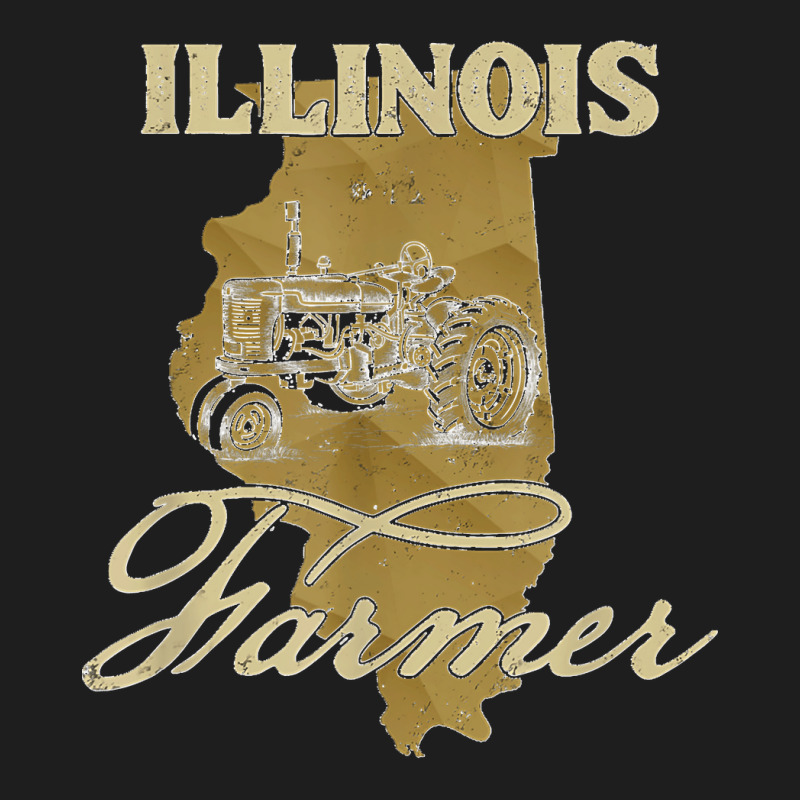 Illinois Farmer Tractor Lover State Map Farming Local Farmer Classic T-shirt by EaglesonBonnie | Artistshot