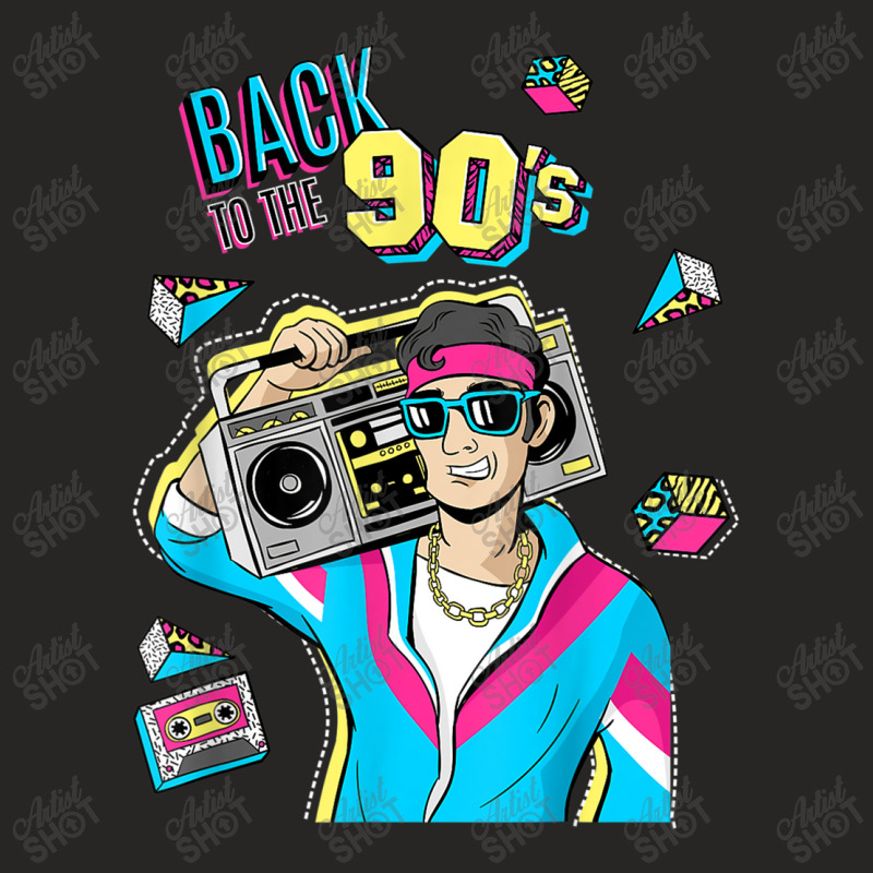 Retro Back To 90's Novelty Graphics & Cool Designs Funny Gifts Boy Gir Ladies Fitted T-Shirt by FrederickDesign | Artistshot