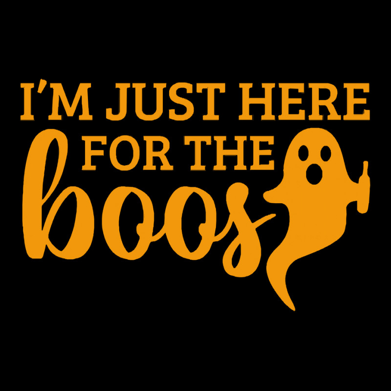 Halloween T  Shirti´m Just Here For The Boos Ghost Orange Color Text Adjustable Cap by nancybackground | Artistshot