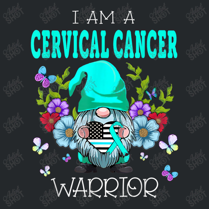 Gnome I Am A Cervical Cancer Warrior Crewneck Sweatshirt | Artistshot