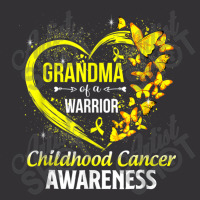 Grandma Of A Warrior Childhood Cancer Awareness Butterfly Vintage Hoodie | Artistshot