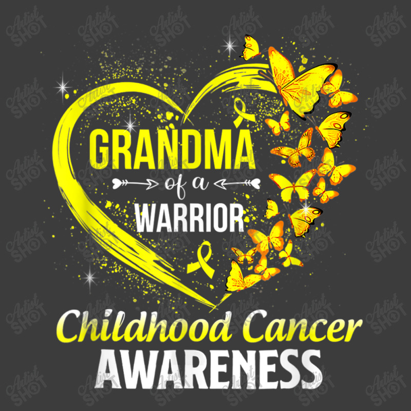 Grandma Of A Warrior Childhood Cancer Awareness Butterfly Men's Polo Shirt | Artistshot