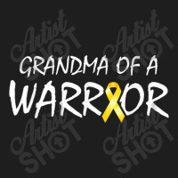 Grandma Of A Warrior Childhood Cancer Awareness Ribbon Classic T-shirt | Artistshot