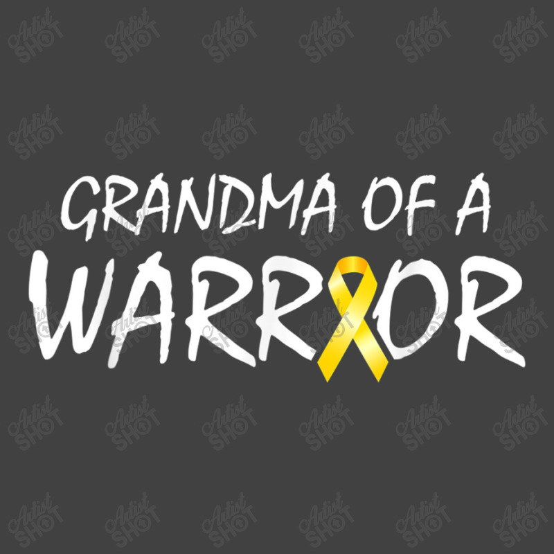 Grandma Of A Warrior Childhood Cancer Awareness Ribbon Vintage T-shirt | Artistshot