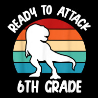 Ready To Attack 6th Grade Dinosaur   Retro Back To School T Shirt Pocket T-shirt | Artistshot