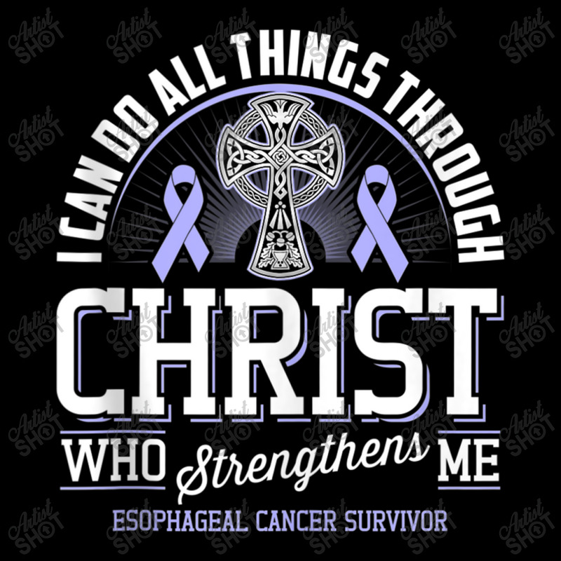 I Can Do All Things Through Christ Esophageal Cancer Awarene Pocket T-Shirt by LaytonDesign | Artistshot