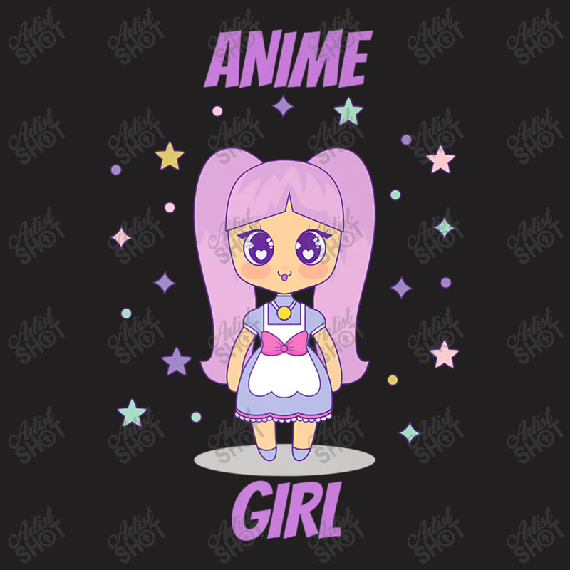 Kawaii Anime Girl With Pink Pigtails T-shirt | Artistshot