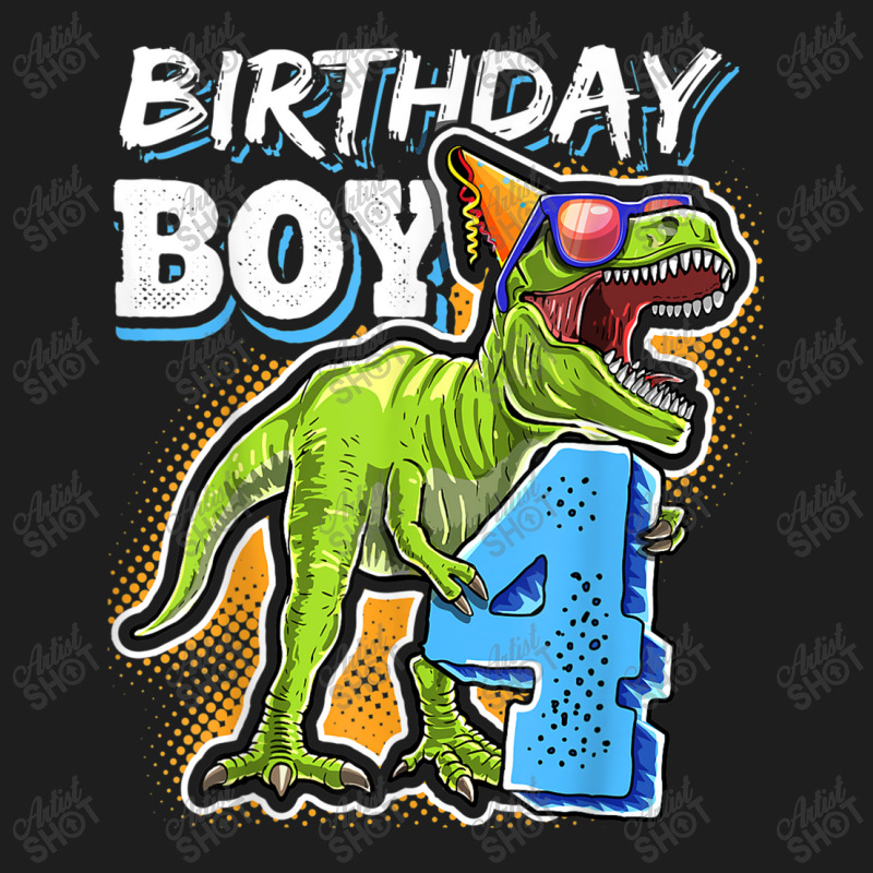 Birthday Boy 4 4th Birthday T Rex Dinosaur Party Gift Boys For Men Wom Classic T-shirt | Artistshot