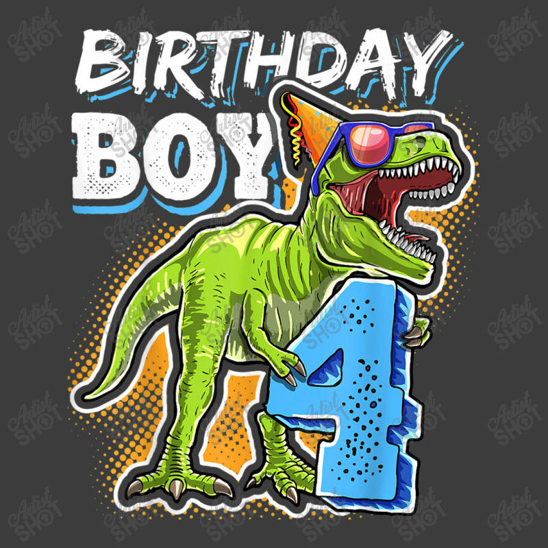 Birthday Boy 4 4th Birthday T Rex Dinosaur Party Gift Boys For Men Wom Men's Polo Shirt | Artistshot