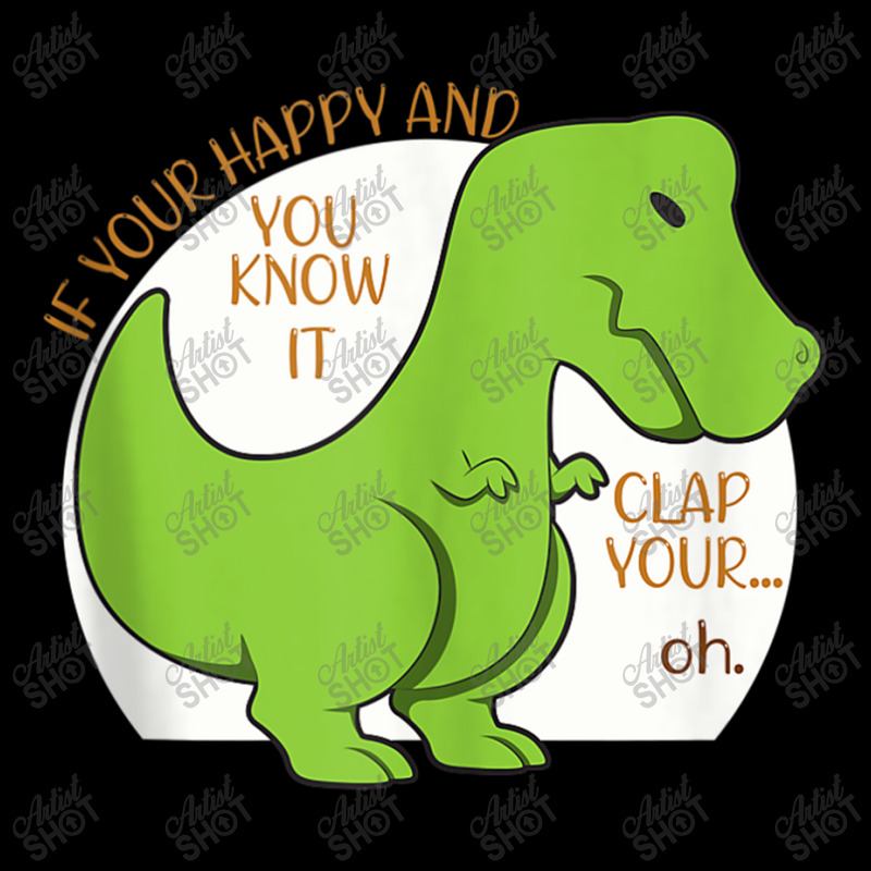 Dinosaur If You're Happy And You Know It Clap Your Oh T Rex Vintage Re Men's Long Sleeve Pajama Set | Artistshot