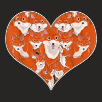 Cute Foxes Heart Forest Animal Lover Nature Wildlife Fox Ladies Fitted T-shirt | Artistshot