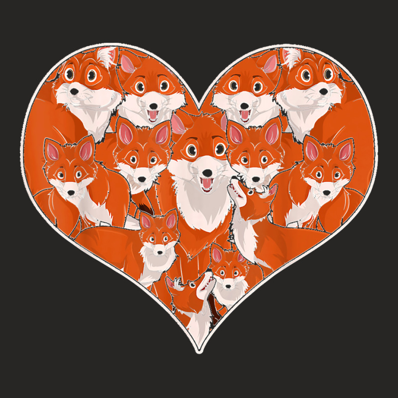 Cute Foxes Heart Forest Animal Lover Nature Wildlife Fox Ladies Fitted T-Shirt by LeonelSalas | Artistshot