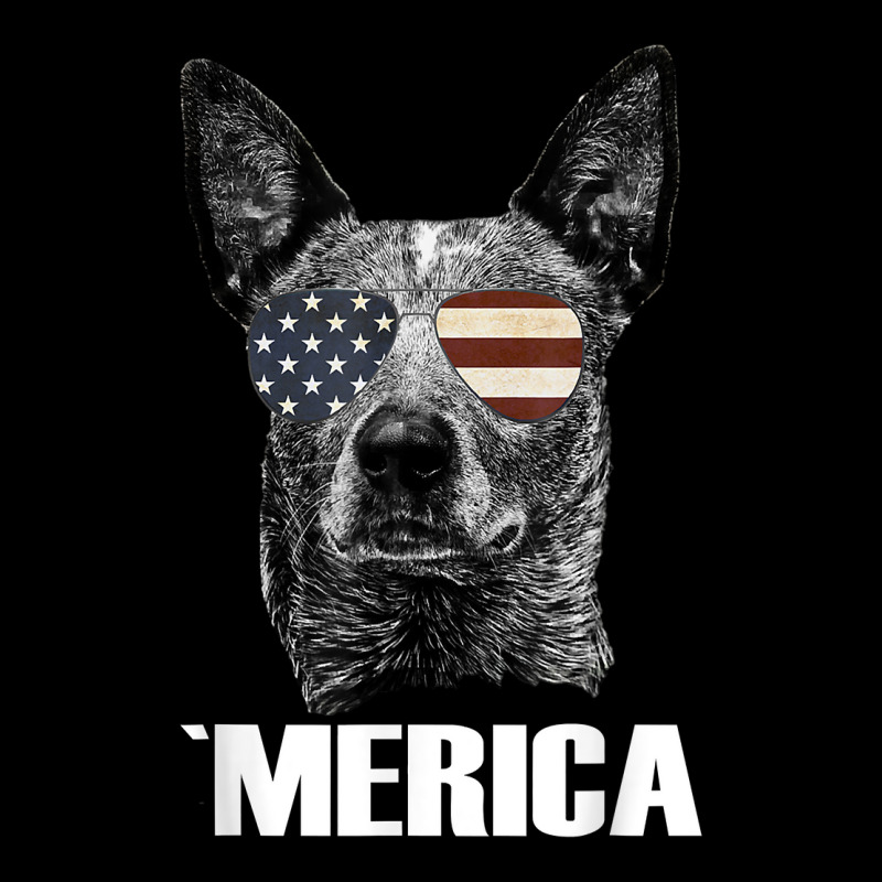 Merica Australian Cattle Dog With Usa Flag Sunglasses Gift T Shirt Cropped Hoodie by fallenafsericebe | Artistshot