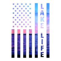 Lake Life American Flag Dock Sunset Wakeboarder Power Boat Tank Top Sticker | Artistshot