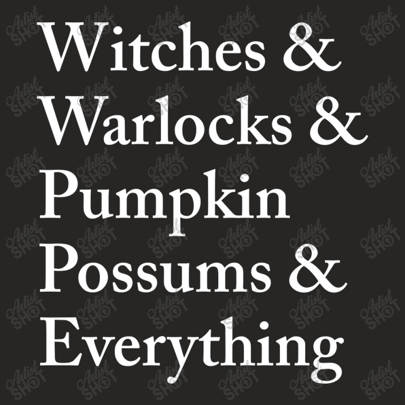 Witches Warlocks Pumpkin Possums Everything Shirt Ladies Fitted T-Shirt by Jeremy_Hutson | Artistshot