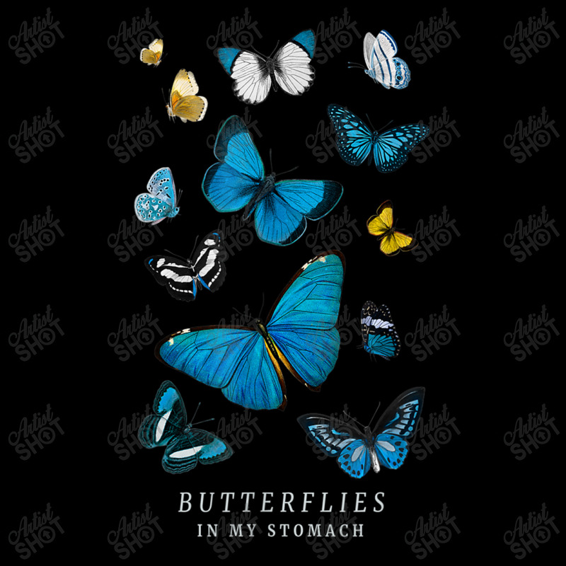 Butterflies In My Stomach Blue Butterfly Soft Aesthetic Pocket T-shirt | Artistshot