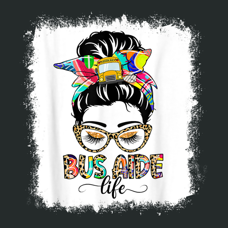 Bus Aide Life Messy Bun Women Leopard Bus Aide Gifts T Shirt Women's Triblend Scoop T-shirt by dewresowashg | Artistshot