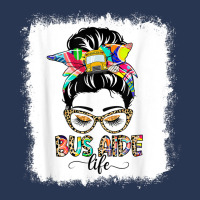 Bus Aide Life Messy Bun Women Leopard Bus Aide Gifts T Shirt Ladies Denim Jacket | Artistshot