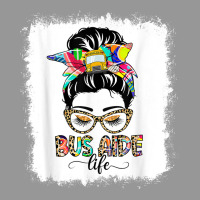 Bus Aide Life Messy Bun Women Leopard Bus Aide Gifts T Shirt Women's V-neck T-shirt | Artistshot