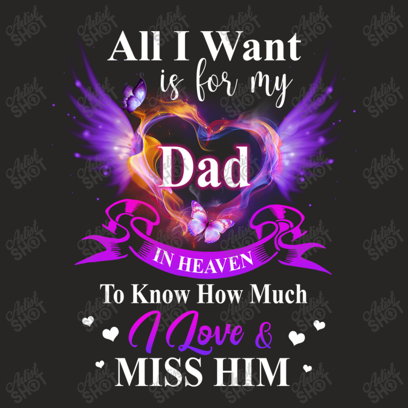 Angle Dad In Heaven I Love Shirt Ladies Fitted T-Shirt by Jeremy_Hutson | Artistshot