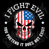 I Fight The Evil Funny Cropped Hoodie | Artistshot