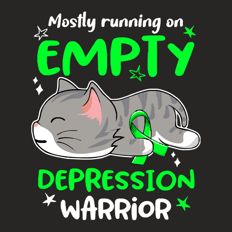 Depression Awareness T  Shirt Mostly Running On Empty Depression Warri Ladies Fitted T-Shirt by thaddeuscassin860 | Artistshot