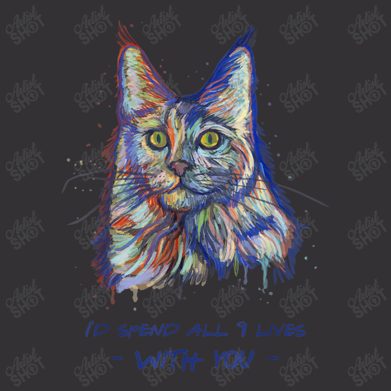 I'd Spend All 9 Lives With You   Cute Maine Coon Cat T Shirt Vintage Short by Jeremy_Hutson | Artistshot