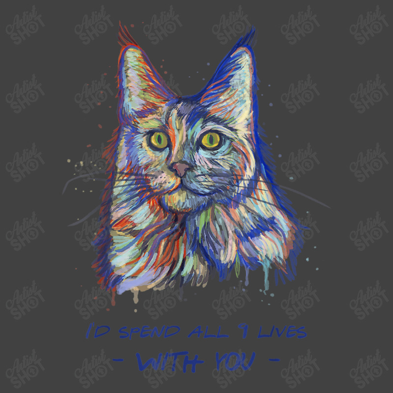 I'd Spend All 9 Lives With You   Cute Maine Coon Cat T Shirt Vintage T-Shirt by Jeremy_Hutson | Artistshot