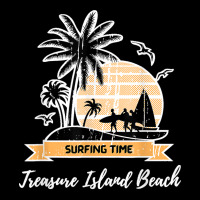 Vintage Treasure Island Beach Lover Palm Trees Surfing Time Long Sleeve Shirts | Artistshot