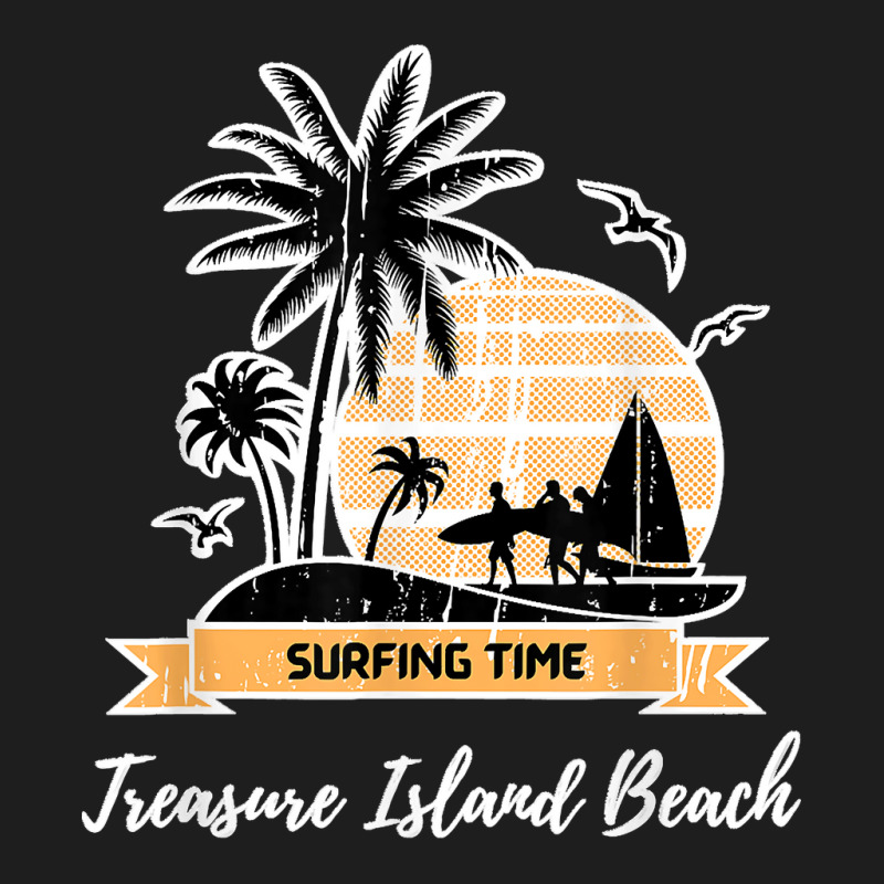 Vintage Treasure Island Beach Lover Palm Trees Surfing Time Classic T-shirt by EaglesonBonnie | Artistshot