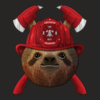 Firefighter Sloth Fireman Boys Kids Fire Rescue Lazy Animal 240 Ladies Fitted T-shirt | Artistshot