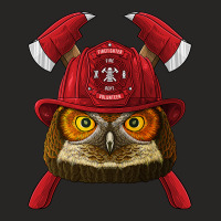 Firefighter Owl Fireman Boys Kids Fire Rescue Animal 246 Ladies Fitted T-shirt | Artistshot