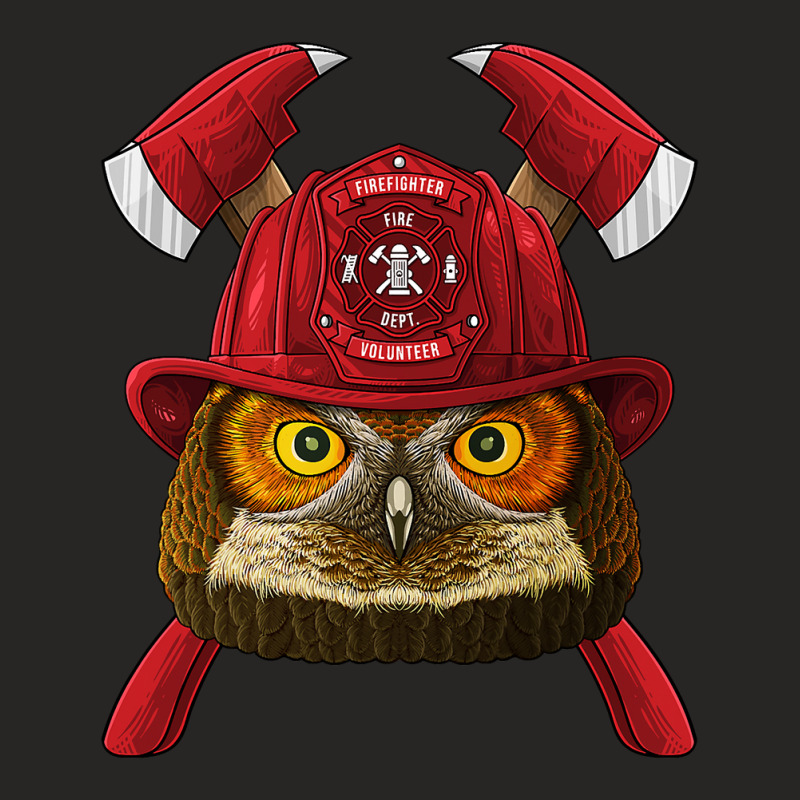 Firefighter Owl Fireman Boys Kids Fire Rescue Animal 246 Ladies Fitted T-Shirt by pester | Artistshot