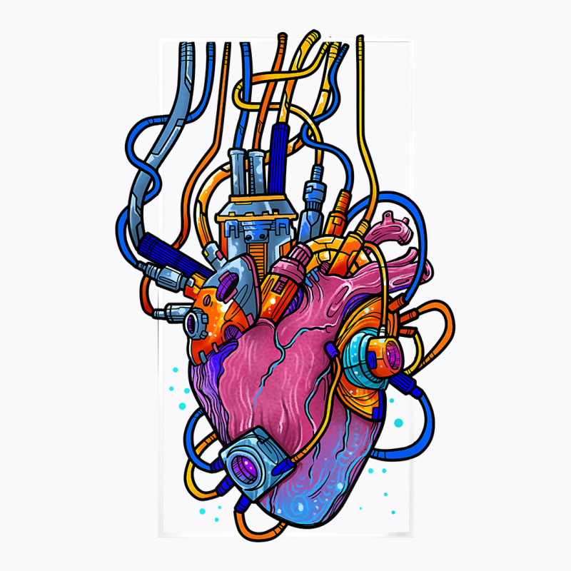 Cyborg Robot Heart Vaporwave Futuristic Cyberpunk Clothing T Shirt T-Shirt by jenneyljkalasoha | Artistshot