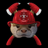 Firefighter Otter Fireman Boys Kids Fire Rescue Animal 258 Women's V-neck T-shirt | Artistshot