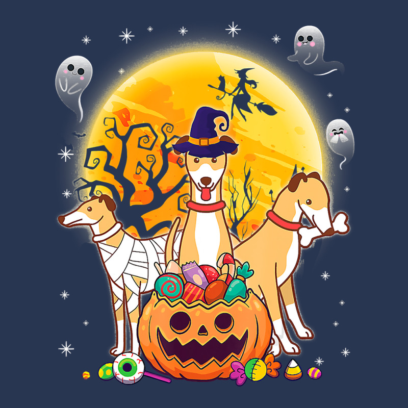 Whippets Dog Mummy Witch Moon Ghosts Happy Halloween Day 119 Men Denim Jacket | Artistshot