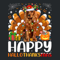 Cocker Spaniel Dog Halloween Christmas Happy Hallothanksmas Crewneck Sweatshirt | Artistshot