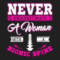 Teacher Fun Never Underestimate A Woman With A Bionic Spine T Shirt Ladies Polo Shirt | Artistshot