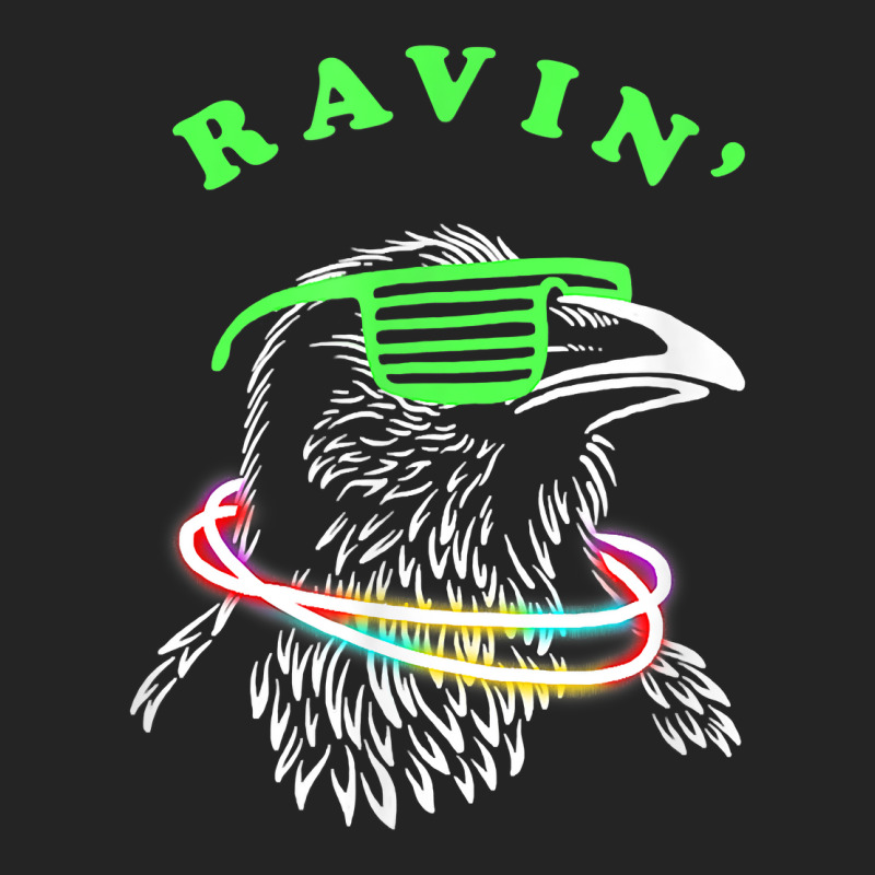 Ravin Raven Rave Party Neon Bird Funny Tee T Shirt 3/4 Sleeve Shirt | Artistshot