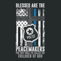 Blessed Are The Peacemakers Police Officer Blue Line Women's Triblend Scoop T-shirt | Artistshot