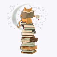 Reading By Moonlight, Books, Coffee And Cute Cat T Shirt Tank Top | Artistshot