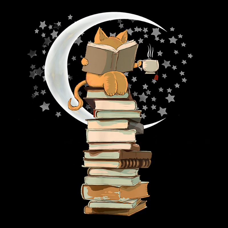 Reading By Moonlight, Books, Coffee And Cute Cat T Shirt Zipper Hoodie | Artistshot