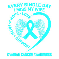 Teal Ribbon In Memory Of My Wife Ovarian Cancer Awareness T Shirt V-neck Tee | Artistshot